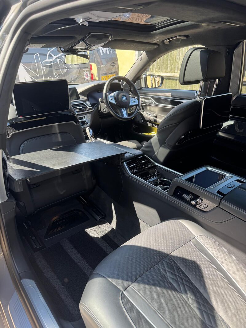 BMW 7 Series interior deep cleaned by MV Detailing near Birmingham