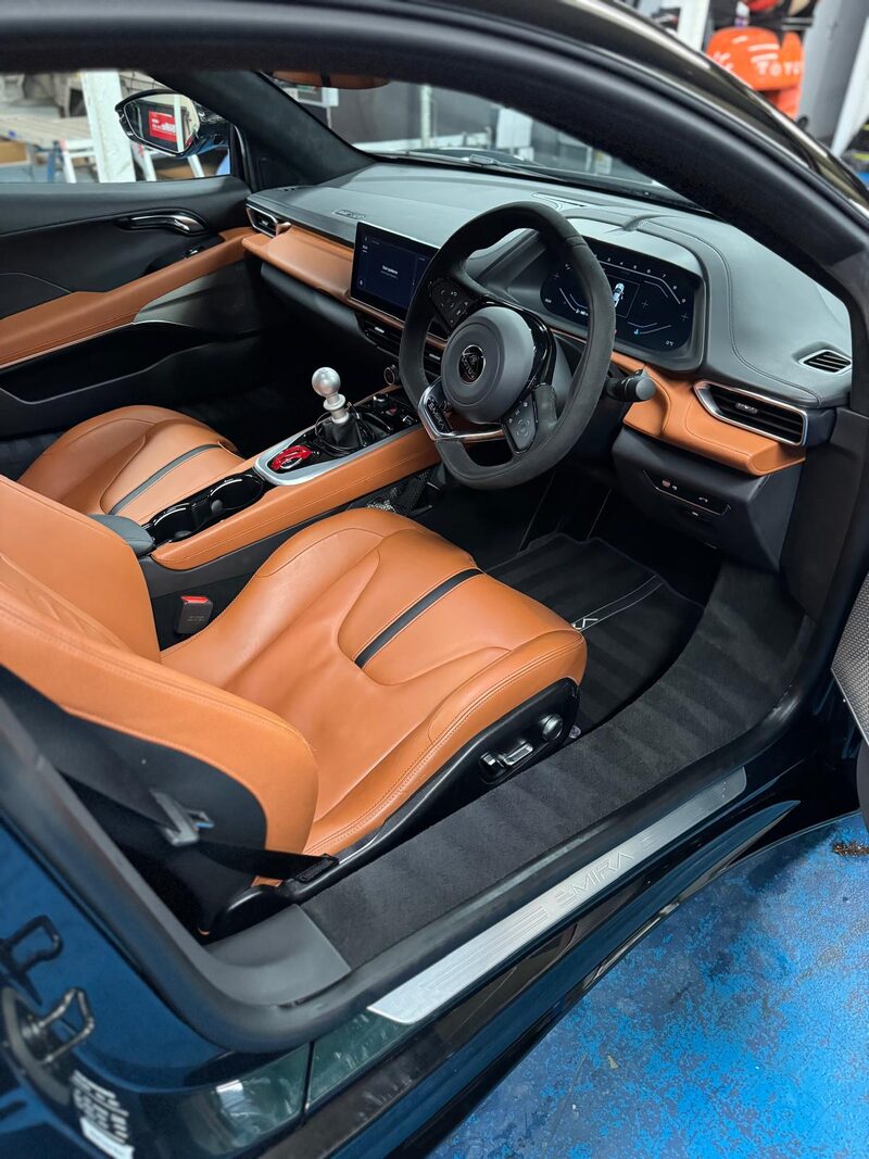 Convertible leather conditioned by MV Detailing in Coventry